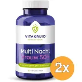 Vitakruid 2x Multi Nacht Vrouw 50+ 100% Vegan (90 tabletten)