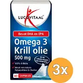 Lucovitaal 3x Omega 3 Krill Olie 500mg (60 capsules)