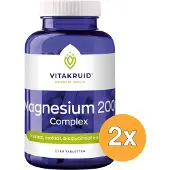 Vitakruid 2x Magnesium 200 Complex Tauraat Malaat Bisglycinaat (180 tabletten)