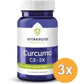 Vitakruid 3x Curcuma C3-2X (95% Curcuminoïden) met Bioperine (30 vega capsules)