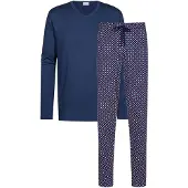 Mey Pyjama lang 'Tie Minimal' donkerblauw