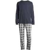 Schiesser Pyjama lang 'Night & Home' grijs gemêleerd