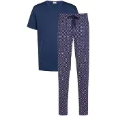 Mey Pyjama kort 'Tie Minimal' donkerblauw