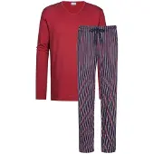 Mey Pyjama lang 'Graphic Stripes' rood