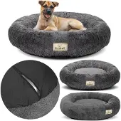 AIO Factory Harig bed van 40 cm, donkergrijs, afneembaar, antislip.