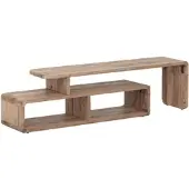 MUST Living Fushion tv-meubel uitschuifbaar teakhout 150x35x45 cm