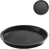 Hendi Antislip, slijtvast rond dienblad met rand, diameter 32 cm - zwart