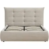 Vente-unique Bed met opbergruimte stof beige 140 x 190 cm