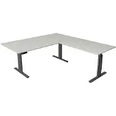 Kerkmann Hoekbureau Move-3 elegant - licht grijs - 200x220 cm - elektrisch verstelbaar