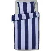 HEMA Kinderdekbedovertrek 140x200cm Zacht Katoen Strepen Blauw (blauw)