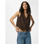 Pieces Gilet 'PCBosella' chocoladebruin