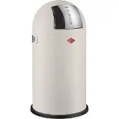 Wesco Pushboy Prullenbak | 50 Liter | Metaal - Mat wit | Vuilnisbak - Made in Germany