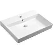 Sapho Kare 70 Keramische meubelwastafel 70x46cm, wit