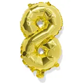 HEMA Folieballon cijfer 8 30cm goud (goud)