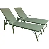 Happy Garden Set van 2 saliegroene textilene SARDINIA ligstoelen - saliegroen frame