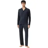 Mey Lange pyjama Serie Iconic Nightshift Marineblauw | Maat S