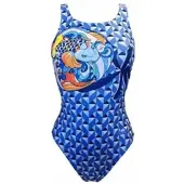 Turbo Geo Carpa Swimsuit Blauw 11-12 Years Meisje