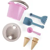 Dantoy strandsetje emmertje met ijshoorntjes - 8 delig / roze