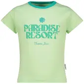 Vingino T-shirt limegroen Meisjes Katoen Ronde hals Tekst - maat 152