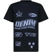 Vingino T-shirt donkerblauw Jongens Katoen Ronde hals Printopdruk - maat 176