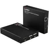 Lindy 39320, Zender en ontvanger, Kabel, 150 meter, Cat5e, Cat6, Zwart, Metaal