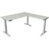 Kerkmann Move4 Elektrisch hoogteverstelbaar Zit-sta-bureau Lichtgrijs T-voet 1800 (B) x 1.800 (D) x 1290 (H) mm Hout, Metaal