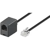 Goobay RJ11 verlengkabel - 6 meter - Zwart -