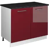 Vicco Wastafelkast Fame-Line, Bordeauxrode hoogglans/Wit, 100 cm, WB Antraciet
