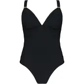 Barts Badpak Women Solid Plunge Shaping One Piece Black-Maat 40