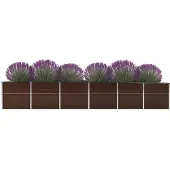 vidaXL Plantenbak verhoogd 480x80x77 cm gegalvaniseerd staal bruin