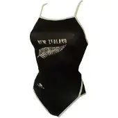 Turbo New Zealand Thin Strap Swimsuit Zwart 9-10 Years Meisje