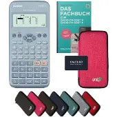 Casio fx-83GT X incl. beschermhoes Roze & vakboek (64 pagina's, DIN A5) – Wetenschappelijke rekenmachine – Smart Set