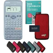 Casio fx-83GT X incl. beschermhoes Rood & vakboek (64 pagina's, DIN A5) – Wetenschappelijke rekenmachine – Smart Set