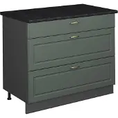 Vicco Keukenonderkast Fame-Line, Groen-Goud Landhuis/Antraciet, 100 cm, WB Antraciet