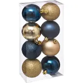 Atmosphera Kerstballenset 20 stuks - Blauw/Goud -