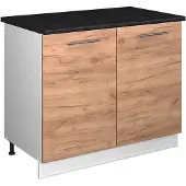 Vicco Wastafelkast Fame-Line Goudkleurig Eiken/Wit 100 cm, WB Antraciet, Model 61908