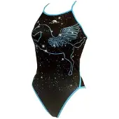 Turbo Pegaso Thin Strap Swimsuit Zwart 9-10 Years Meisje
