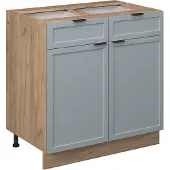 Vicco Fame-Line Keukenonderkast – 80 cm, WB Marmer Licht blauw-grijs