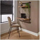 Meubelplaats Zwevend Bureau air solid acaciahout - naturel - 65x45x100 cm - Wandbureau