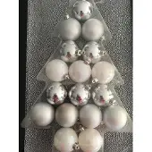 Timstor 17 Stuks Kerstballen wit/zilver 5cm onbreekbaar