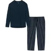 Schiesser Pyjama 'Organic Cotton' blauw