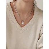 Hey Happiness Ketting 'Herz Duo' zilver