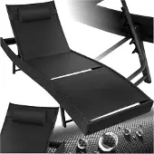TecTake Wicker ligbed Moana zwart