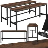 TecTake - 2 Zitbanken Fairfield industrieel donkerbruin - 404547