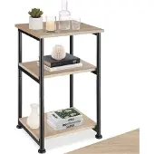 TecTake - Bijzettafel Memphis - industrieel - 34x30x59cm - lichtbruin - 404669