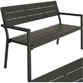 TecTake - Tuinbank - 2-zitsbank met aluminium frame en Hi-Impact latten - Geschikt voor terras, park, balkon, tuinmeubelen en huis - Duurzaam, weerbestendig, eenvoudig te monteren - Max. 250kg -