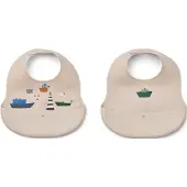 Liewood - Ember Printed Bib - Sailing / Sandy - One size