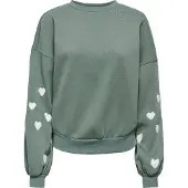 ONLY Sweatshirt 'ONLMACY' jade groen / wit