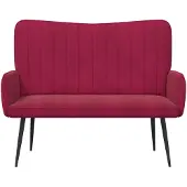 vidaXL 2-Zits Sofa Wijnrood 115 x 61 x 87 cm fluweel