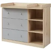 En.casa Luiercommode Beldinupp eikenkleurig en grijs []